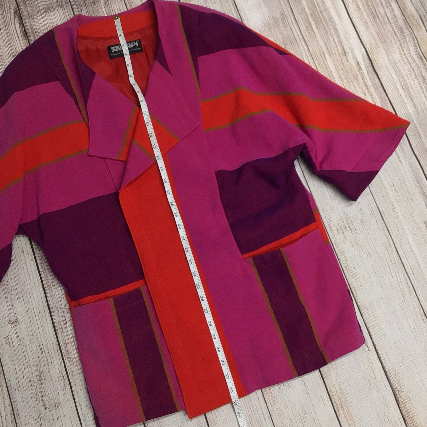Skorpi Pink & Red Multi Open Jacket 100% Cotton Size L