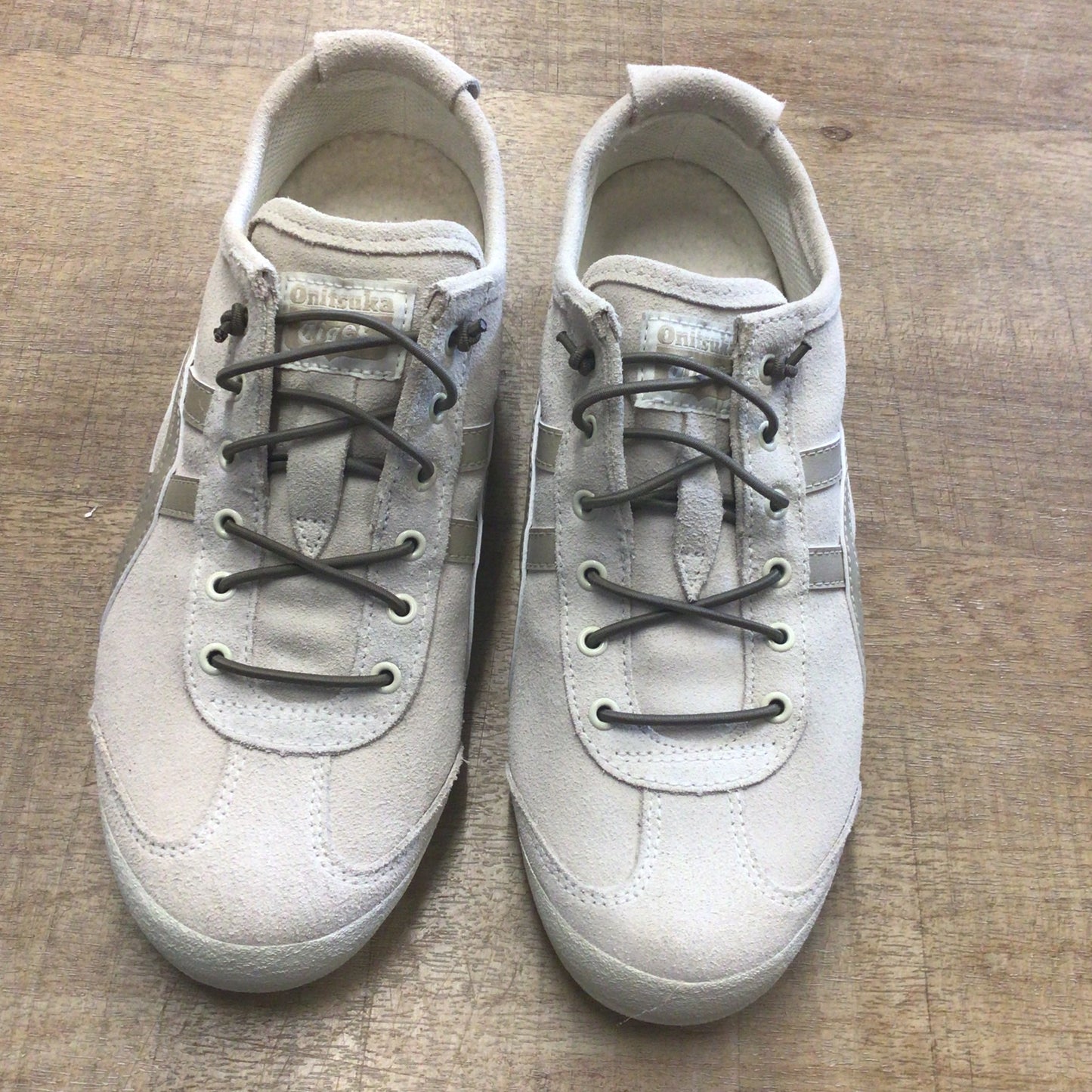 Onitsuka Tiger Cream Beige Slip On Trainers 1183C157 Size 5 UK