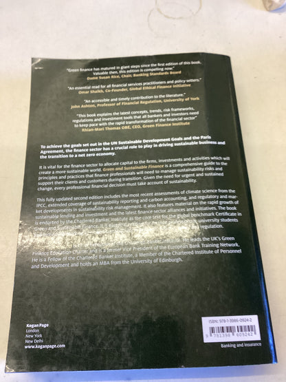 Green and Sustainable Finance 2nd Edition Principles and Practice In Banking Investment and Insurance