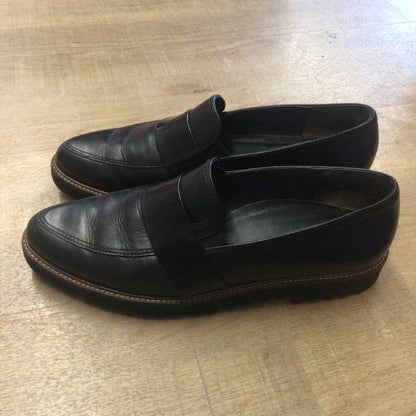 Paul Green Black Brogue Loafers Shoes Size 6
