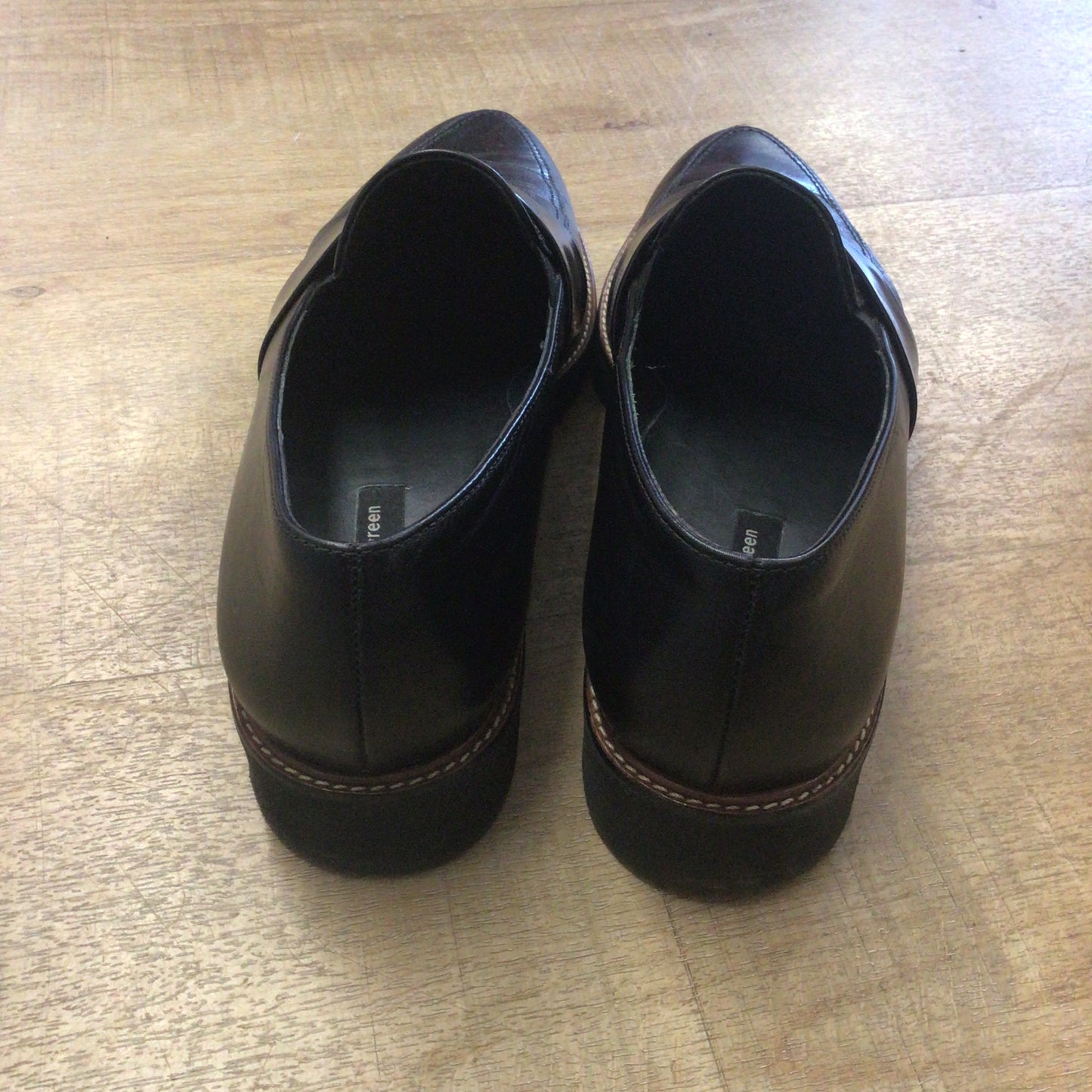 Paul Green Black Brogue Loafers Shoes Size 6