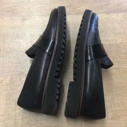 Paul Green Black Brogue Loafers Shoes Size 6