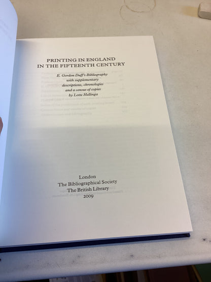 Printing In England In The Fifteenth Century Duff's 15th C English Books Enlarged