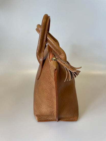 Laurige France Small Light Tan Brown Leather Handbag Bag