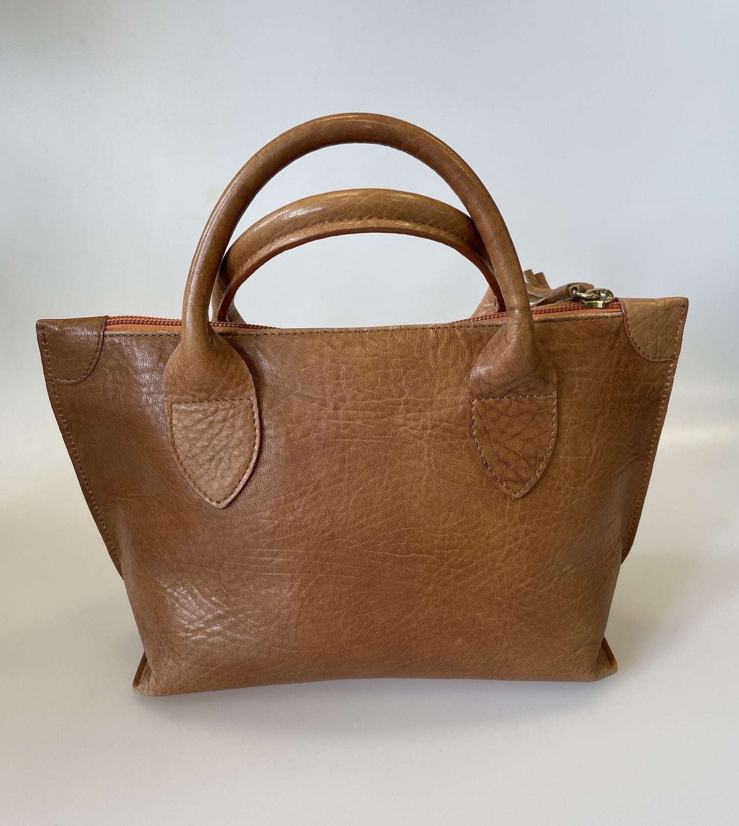 Laurige France Small Light Tan Brown Leather Handbag Bag