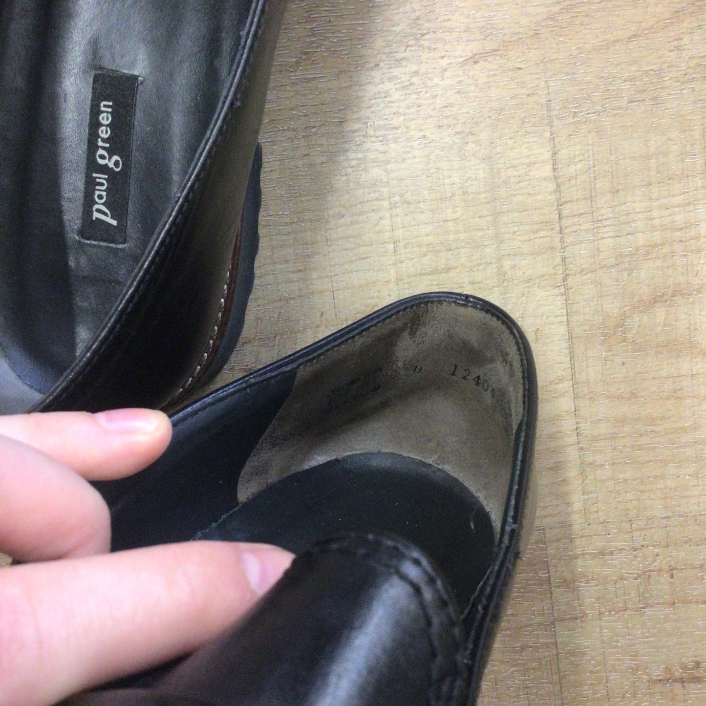 Paul Green Black Brogue Loafers Shoes Size 6