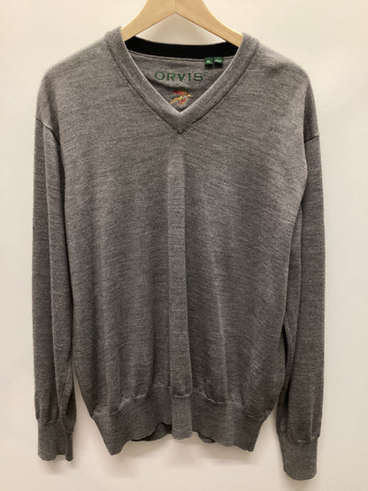 Orvis 100% Merino Wool Grey Pullover Size XL