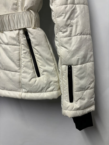 Topshop Ski White Insulated Belted Ski Jacket UK 10