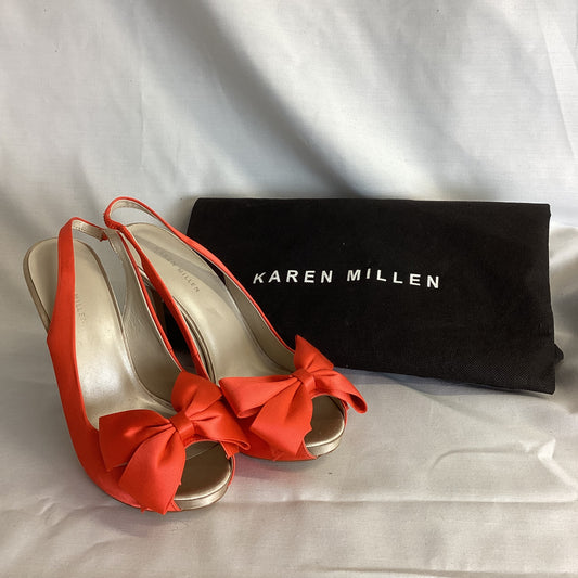 Karen Millen Red Bow Slingback Heels Size EU 41 (UK 7)