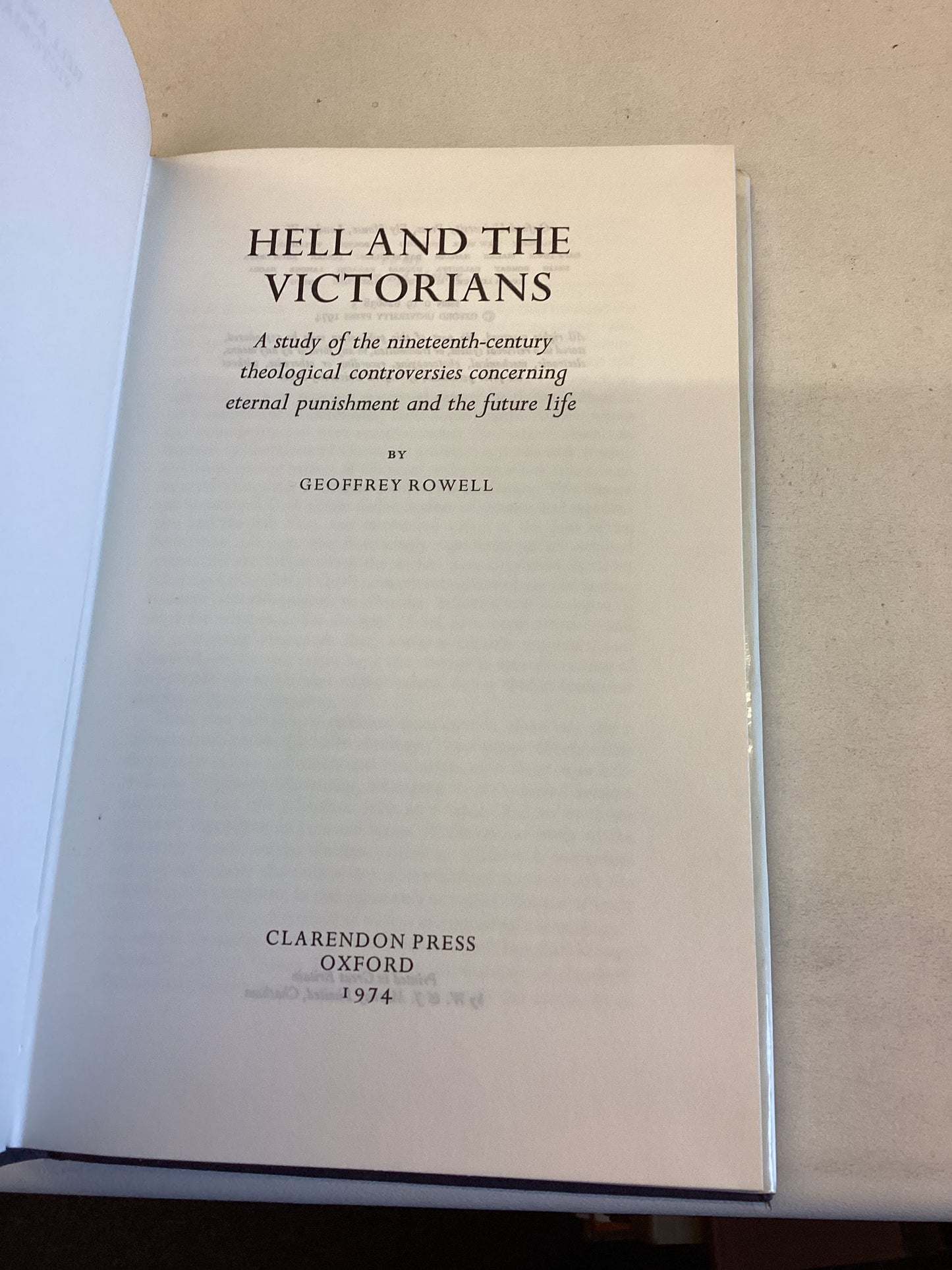 Hell and The Victorians Geoffrey Rowell