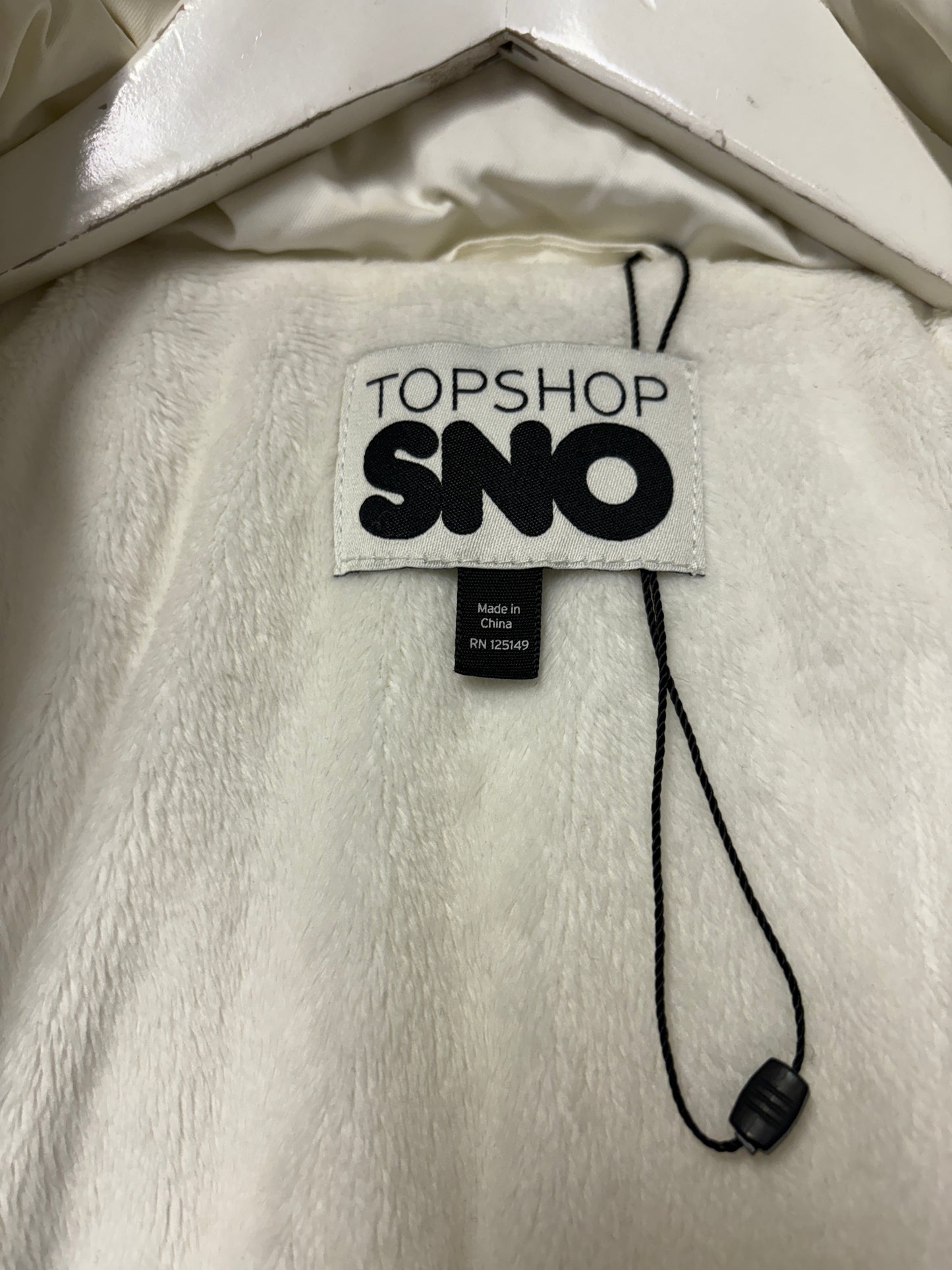 Topshop Ski White Insulated Belted Ski Jacket UK 10