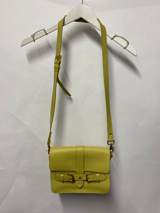 Desa London Green Leather Crossbody Bag Gold Hardware