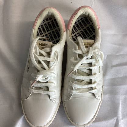 K Swiss White Leather Look Trainers Size 7