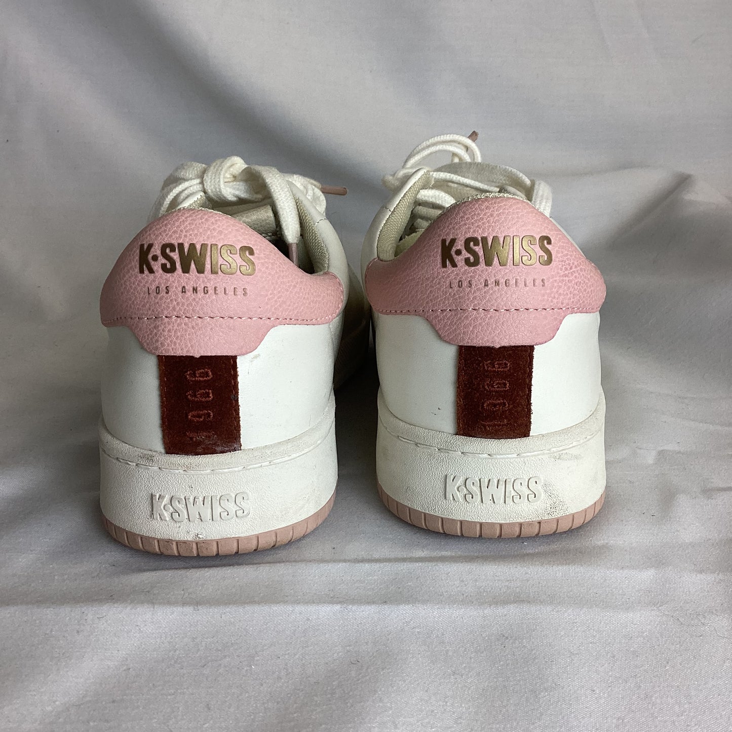 K Swiss White Leather Look Trainers Size 7