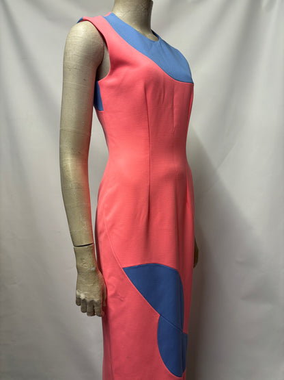 Roksanda Pink and Blue Retro Swirl Midi Dress 8