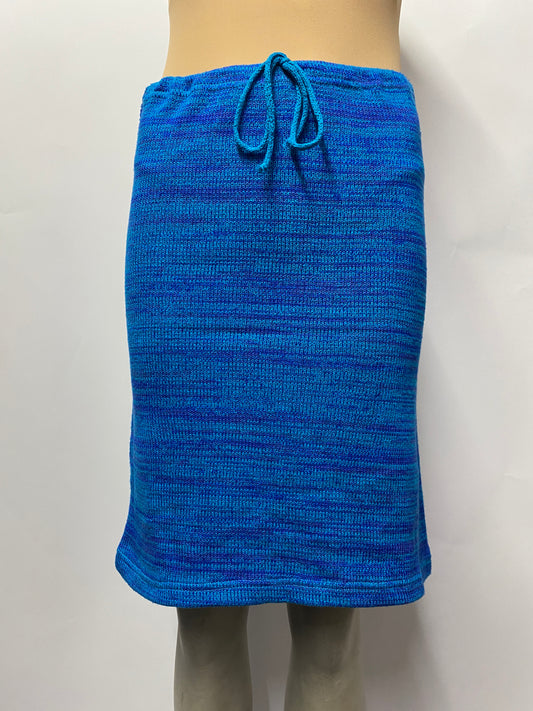 Trapu Blue Knitted Knee Length Skirt Small