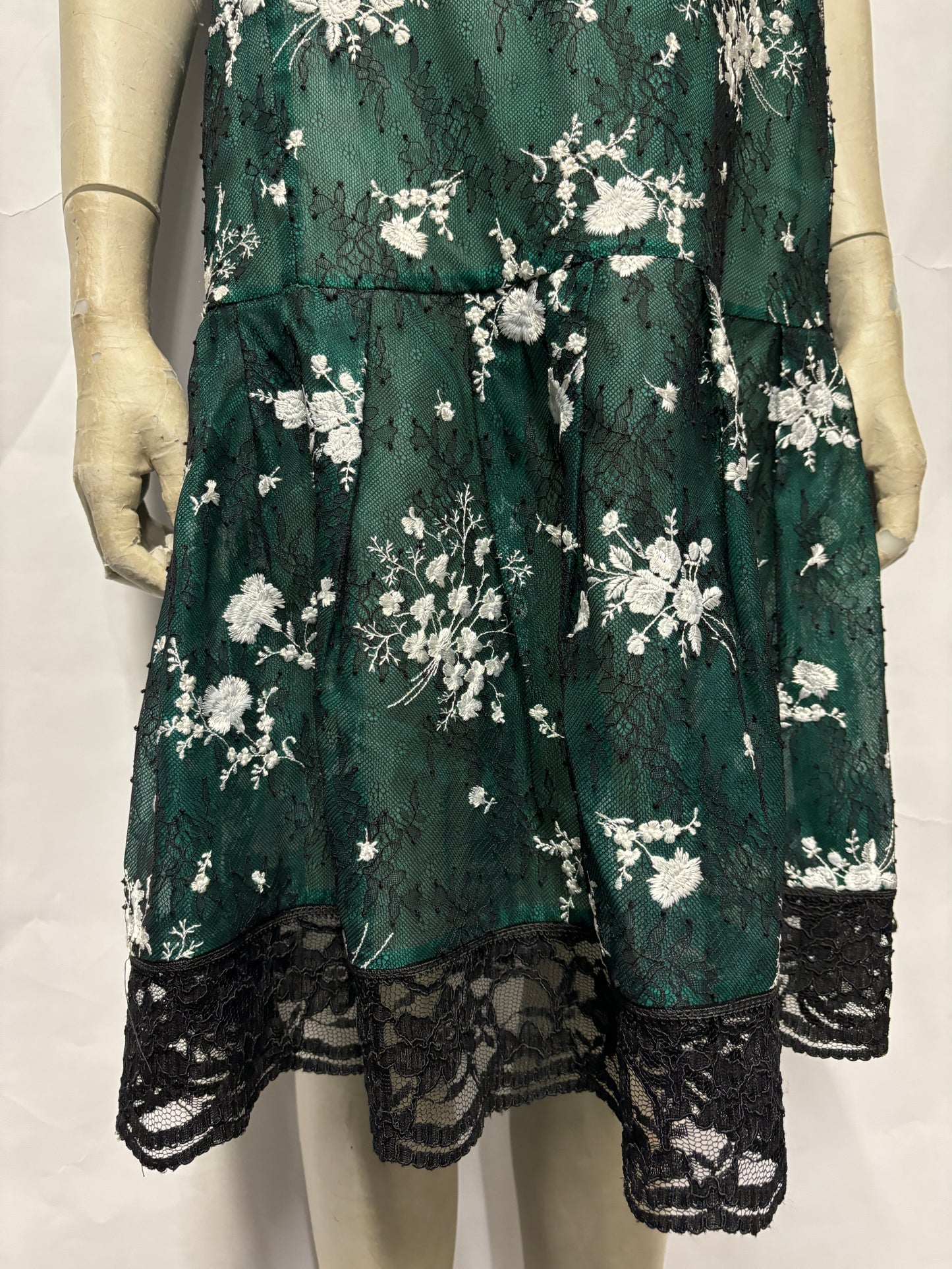 Erdem Green Lace Mid-length Silk Lined Sheer Dress 14