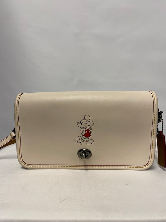 Coach x Disney Mickey Off-White Leather Crossbody Bag