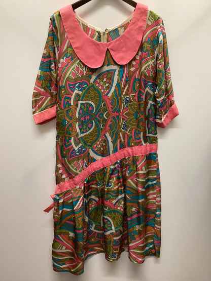 Vintage Drop Waist Bold Patterned Dress