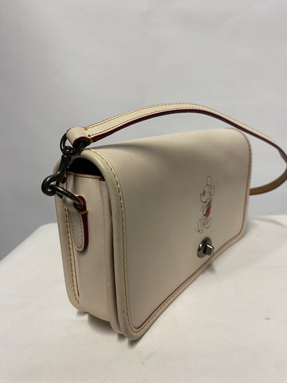 Coach x Disney Mickey Off-White Leather Crossbody Bag