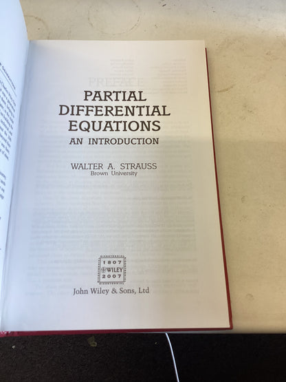 Partial Differential Equations Second Edition an Introduction Walter A Strauss