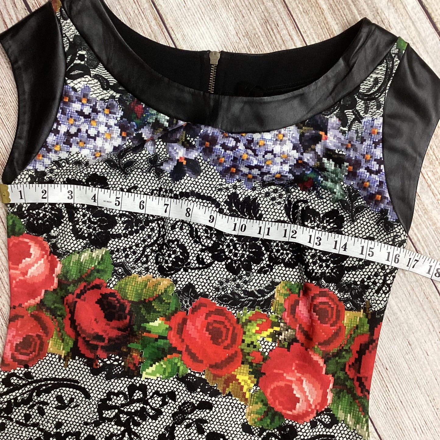 Desigual Black Rose Print Dress Size M