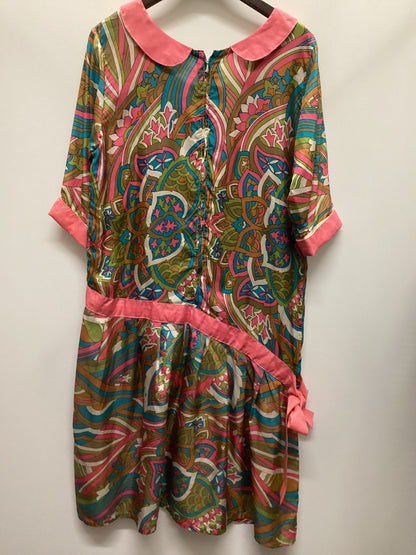 Vintage Drop Waist Bold Patterned Dress