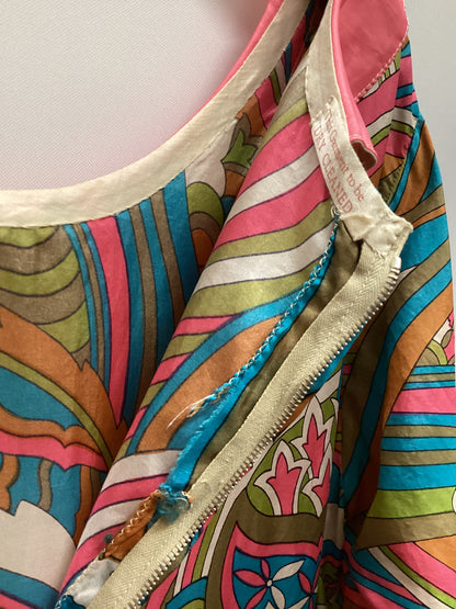 Vintage Drop Waist Bold Patterned Dress