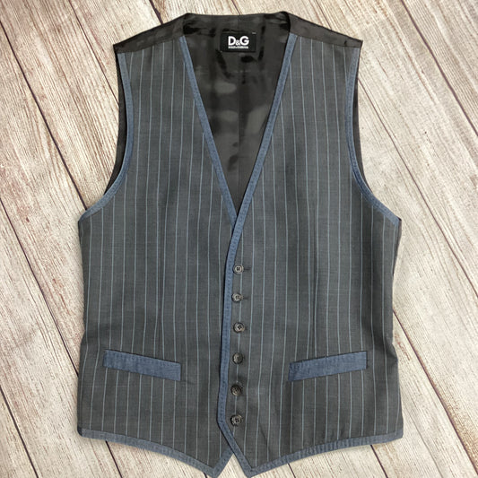 Dolce & Gabbana Grey Pinstripe Waistcoat Size IT52 (UK42)