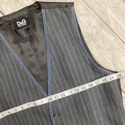 Dolce & Gabbana Grey Pinstripe Waistcoat Size IT52 (UK42)