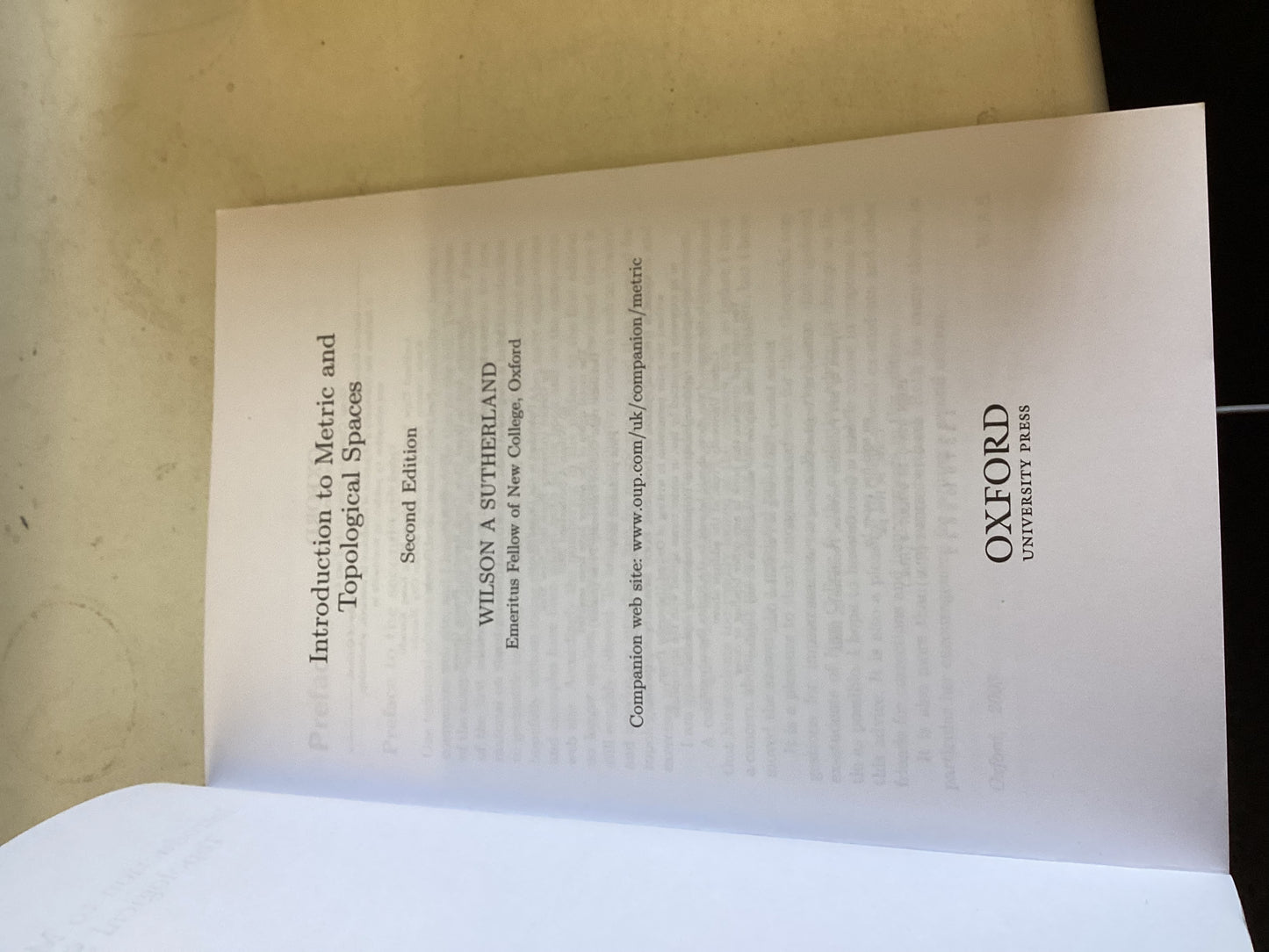 Introduction to Metric and Topological Spaces Second Edition  Wilson A Sutherland