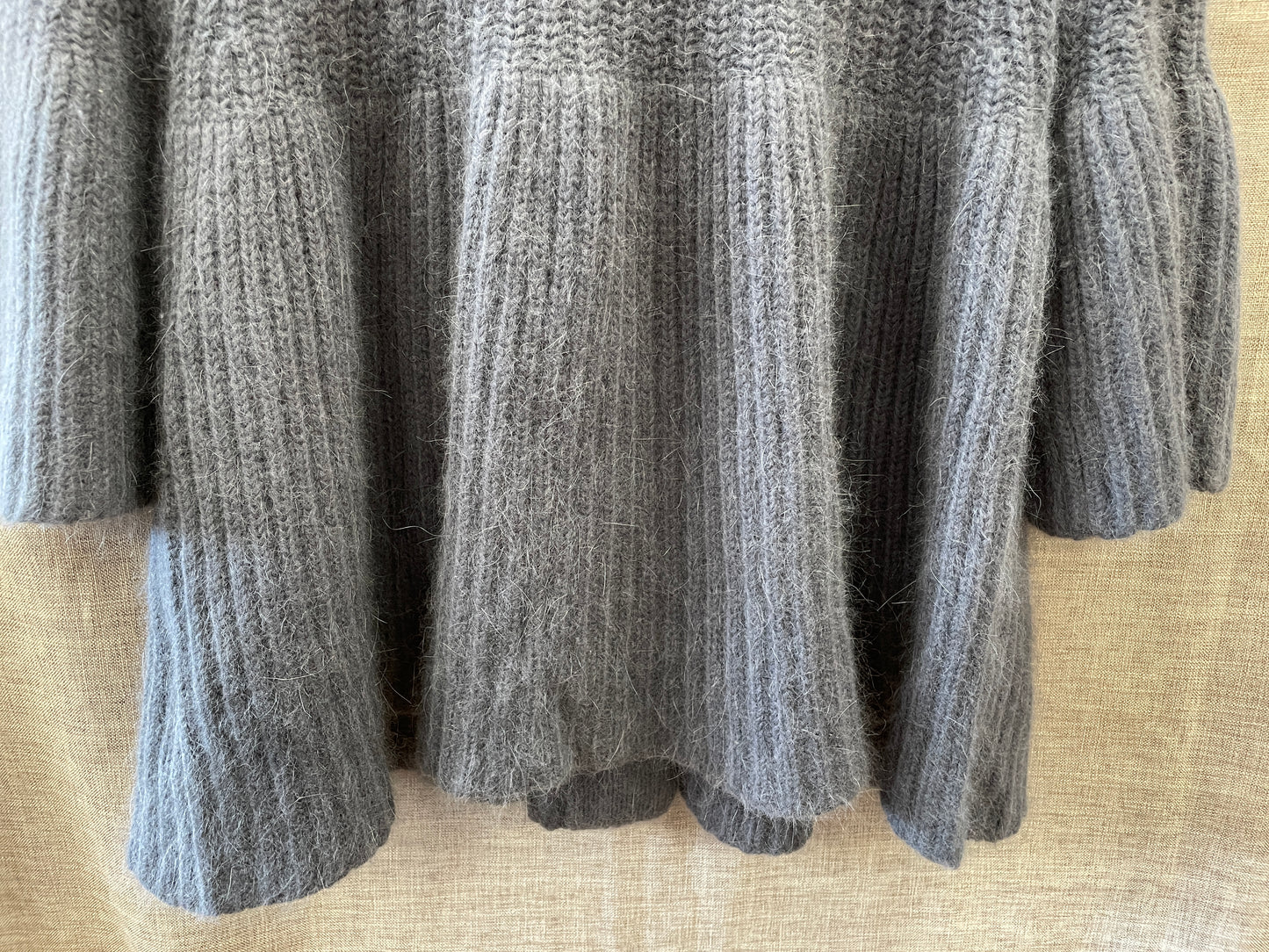 Ted Baker Grey Angora Wool Blend Fluffy Cardigan Size 3 UK 12