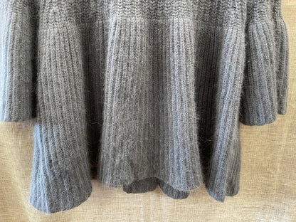 Ted Baker Grey Angora Wool Blend Fluffy Cardigan Size 3 UK 12