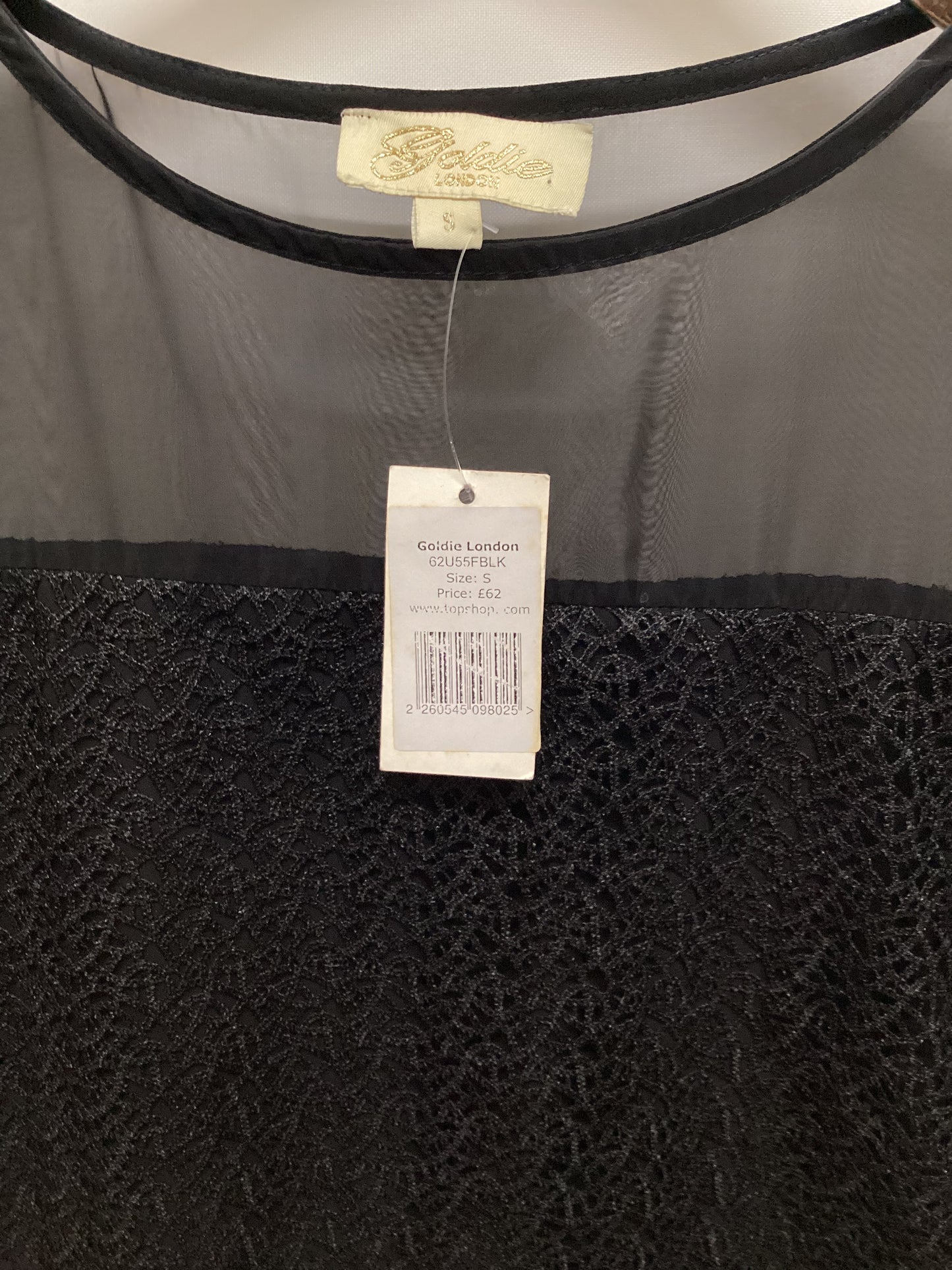 BNWT Goldie London Mini Black Dress Size S