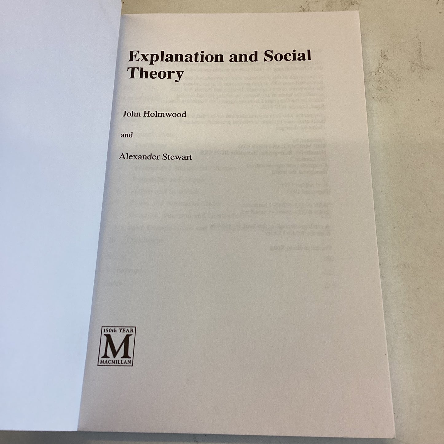 Explanation and Social Theory John Holmwood and Alexander Stewart