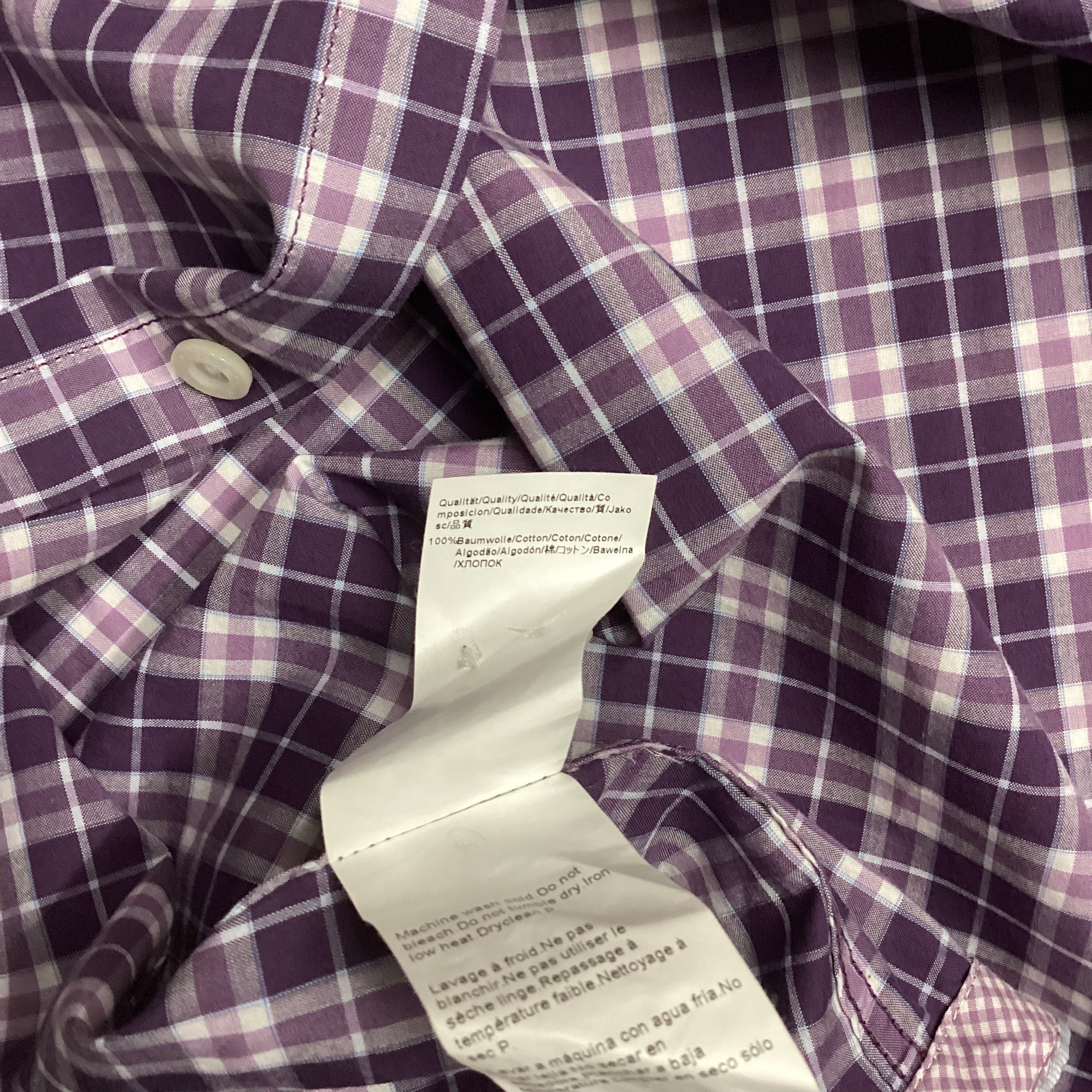 Popular Boss Hugo Boss Regular Fit Purple Check Button Up Shirt Size