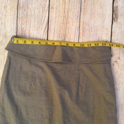 Valentino Taupe Grey Brown 58% Linen Skirt Size S (6 on label)