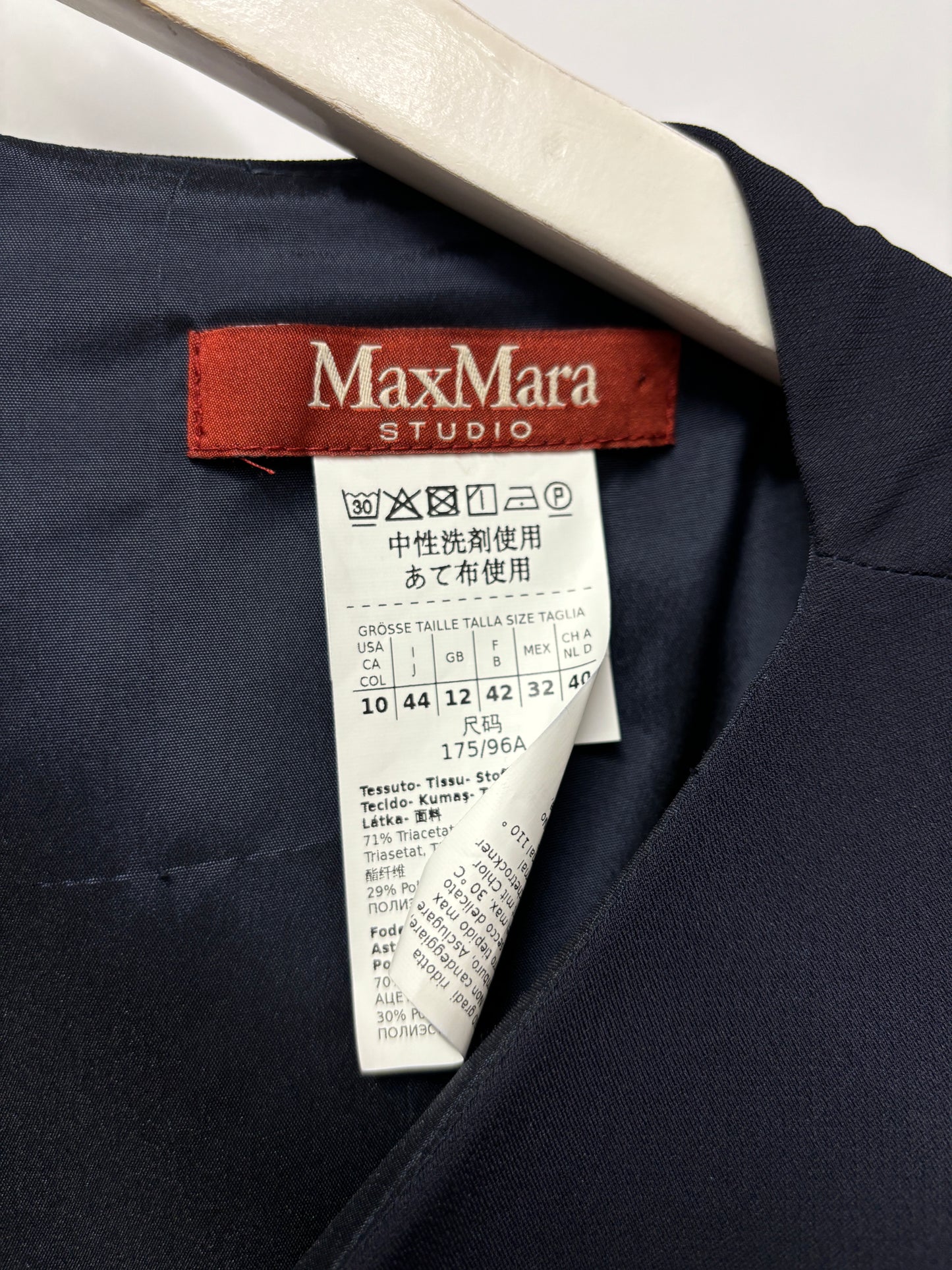 MaxMara Studio Navy Sleeveless Work Dress 12