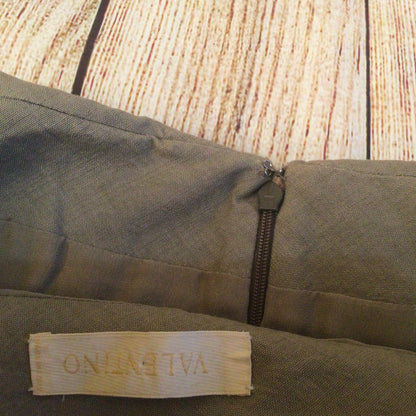 Valentino Taupe Grey Brown 58% Linen Skirt Size S (6 on label)
