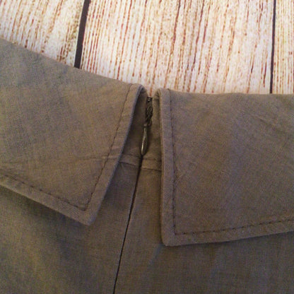 Valentino Taupe Grey Brown 58% Linen Skirt Size S (6 on label)