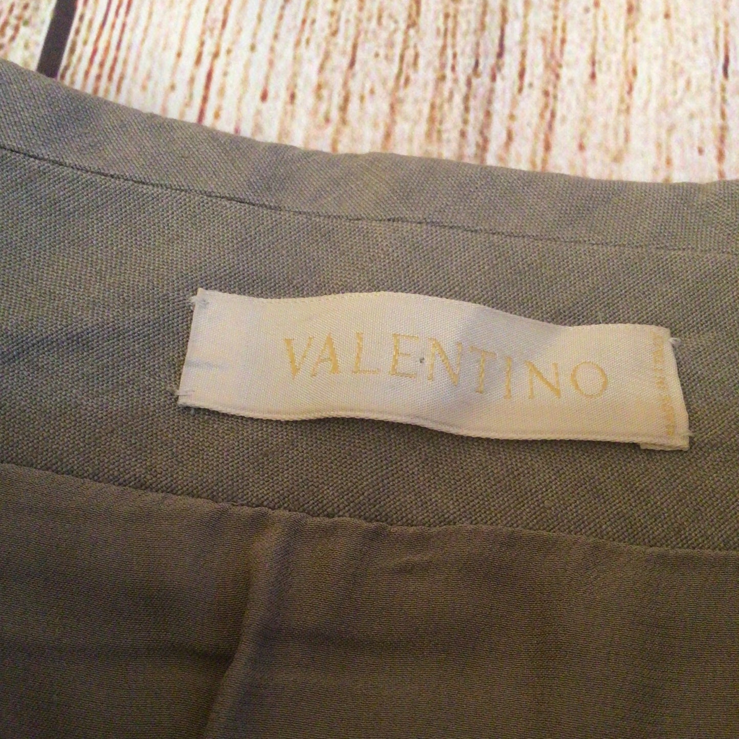 Valentino Taupe Grey Brown 58% Linen Skirt Size S (6 on label)