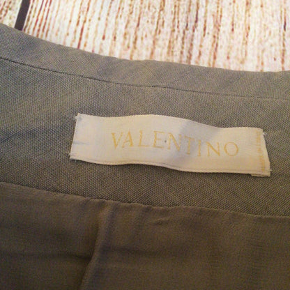 Valentino Taupe Grey Brown 58% Linen Skirt Size S (6 on label)