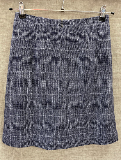 White Stuff New with Tags Wool Mix Navy Check Mini Skirt Size 8