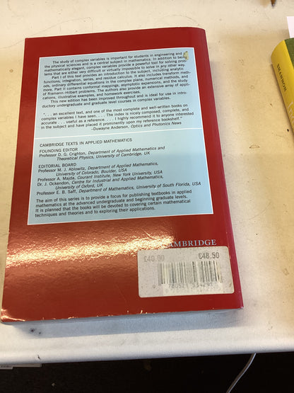 Complex Variables Introduction and Applications Second edition Mark J Ablowitz Athanassios S Fokas
