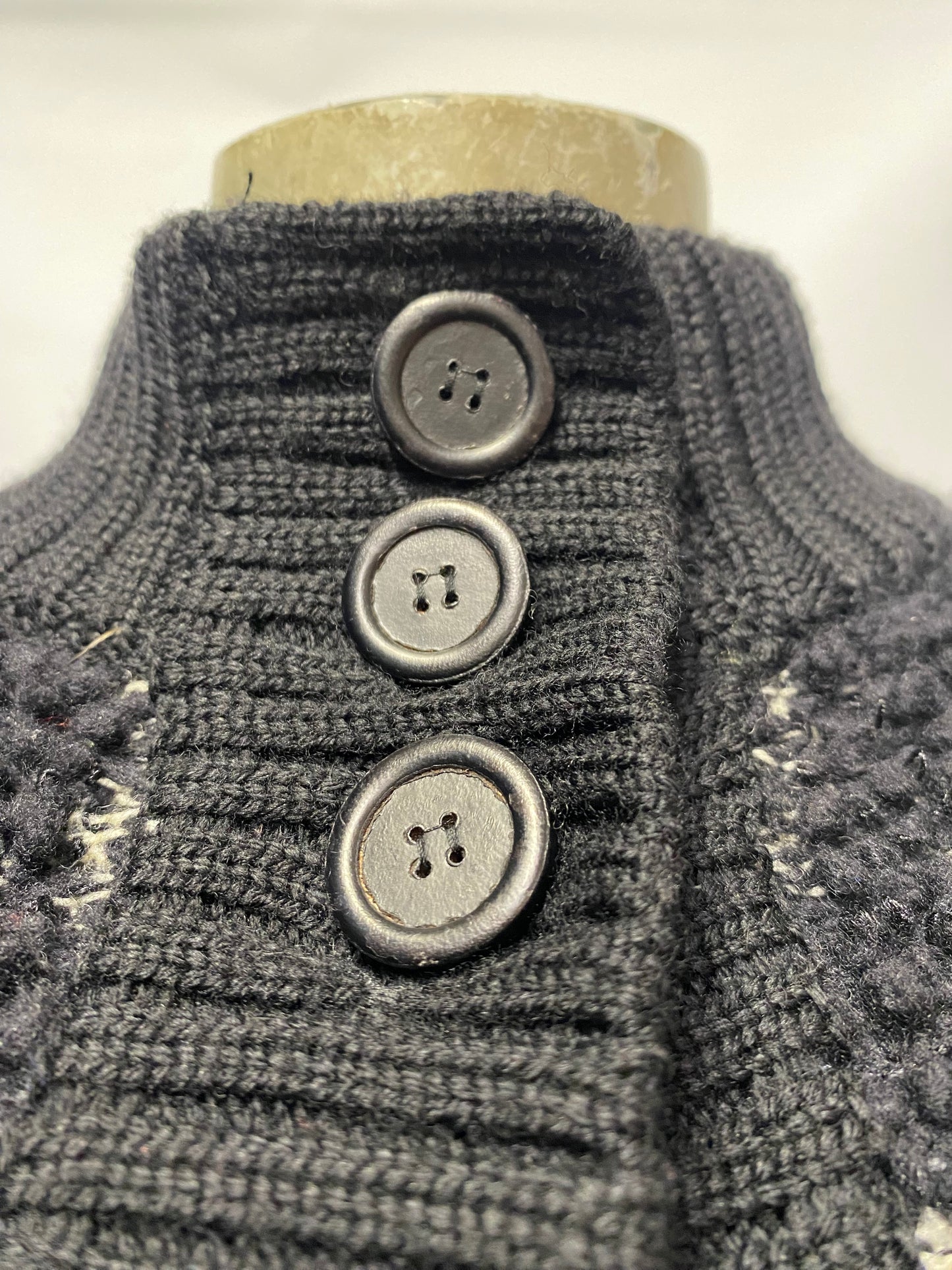 Missoni Black and Grey Wool Button Dress Medium