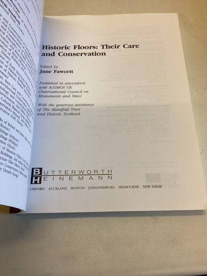 Historic Floors Their Care and Conservation Jane Fawcett