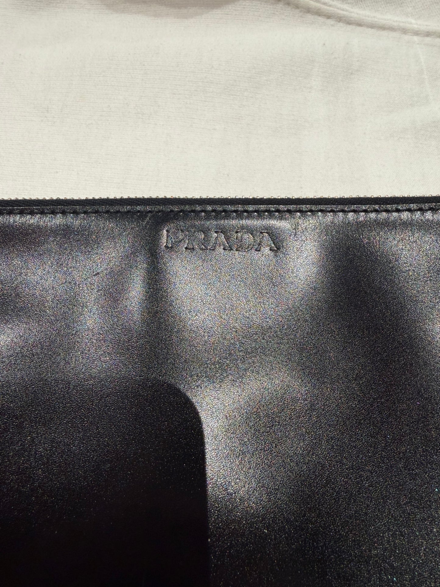 Prada Black Leather Clutch Bag