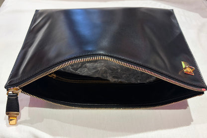 Prada Black Leather Clutch Bag