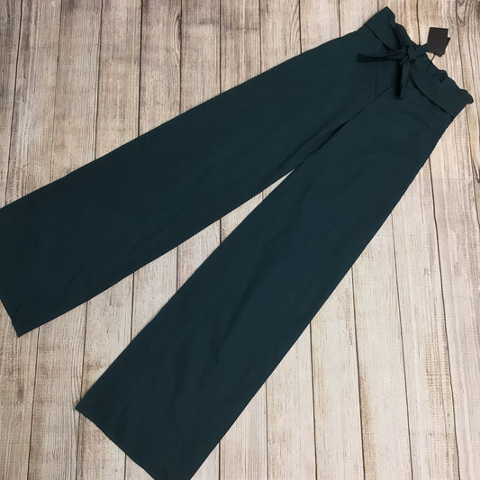 BNWT Pringle of Scotland Dark Jade Green Wide Leg Trousers 100% Cotton Size 8