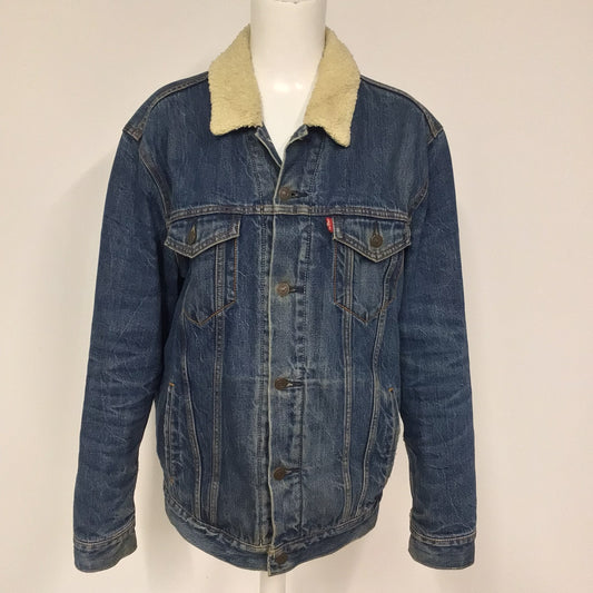 Levi's Blue Denim Sherpa Lined Jacket Size L